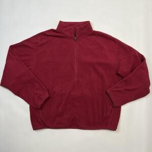 Lululemon Oversized-Fit Fleece Half Zip Mens Medium Long Sleeve POME Pomegranate